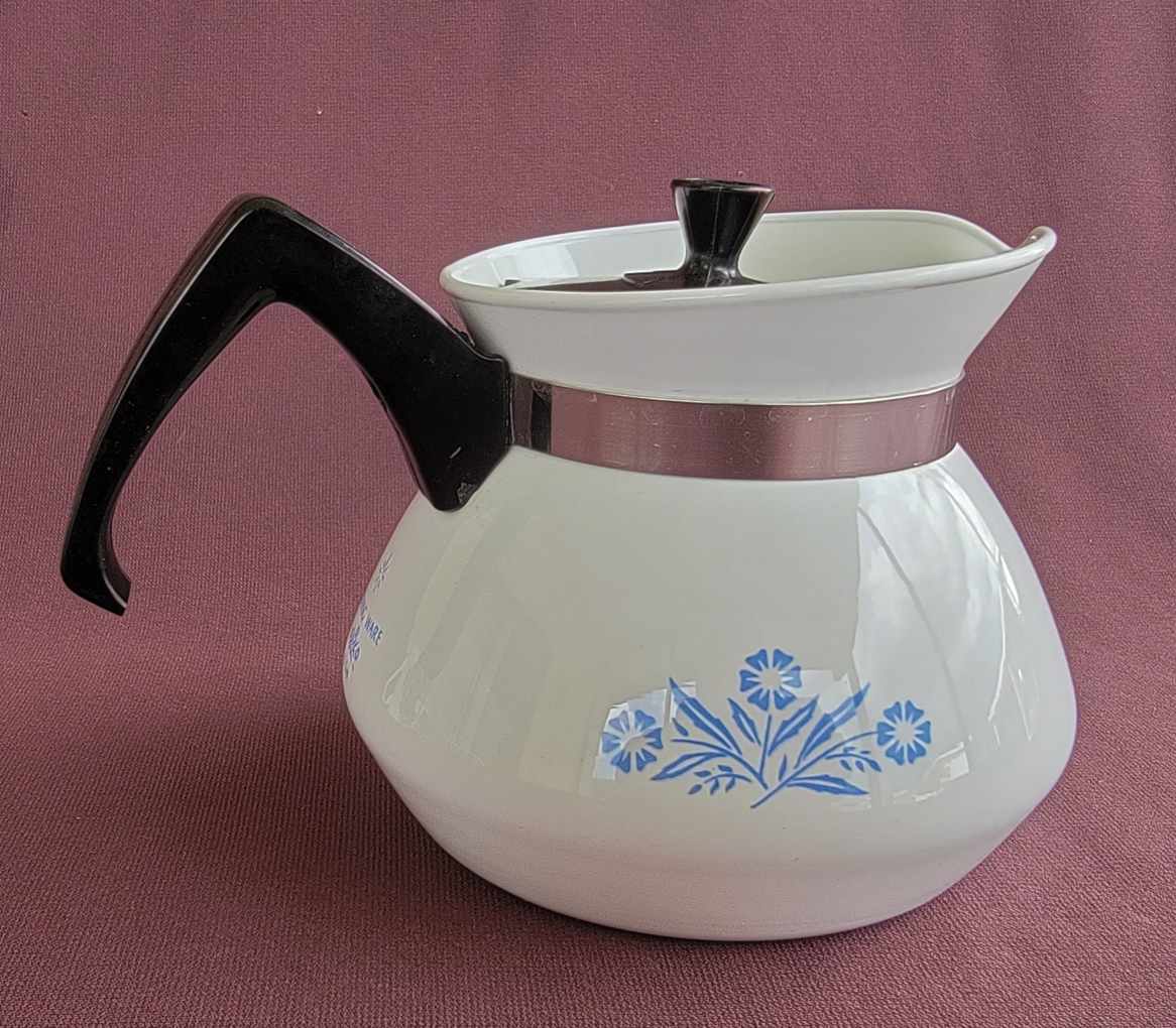 Corning Ware Cup Teapot Cornflower Blue Vintage Small Individual